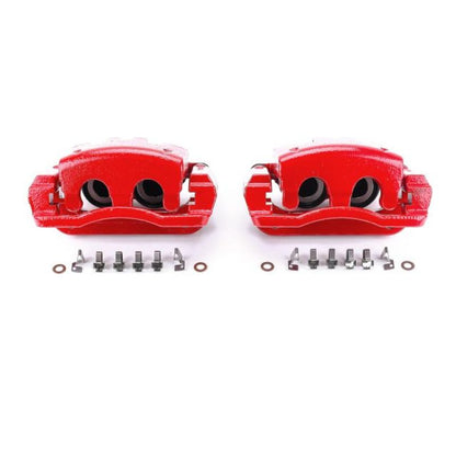 Power Stop 05-07 Ford F-250 Super Duty Pinzas traseras rojas con soportes - Par