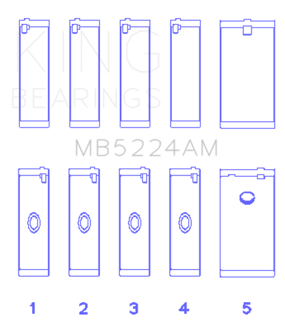 King Engine Bearings General Motors 400CI 6.6L V8 OHV Crankshaft Main Bearing Set (Set of 5)