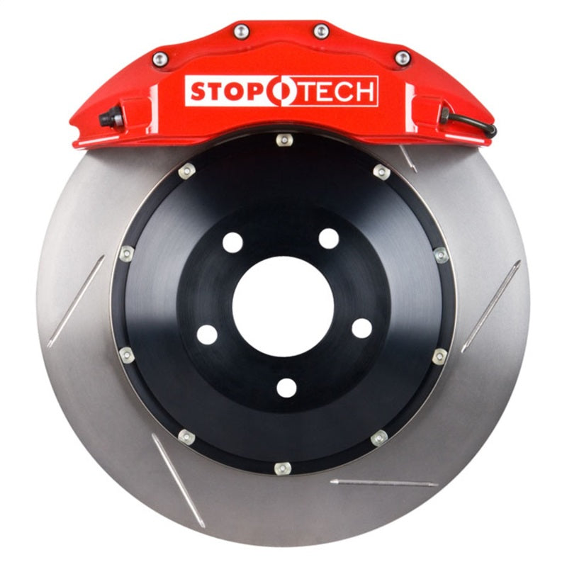 StopTech 06-09 Chevy Corvette Front BBK w/ Red ST-60 Calipers Slotted 355x32mm Rotors Pads SS Lines