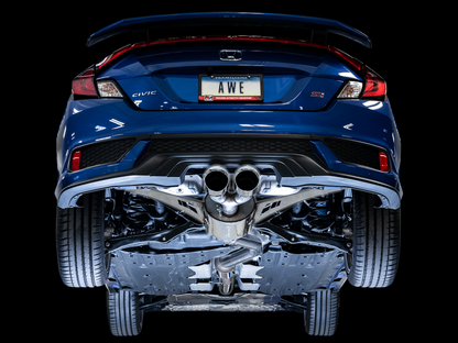 AWE Tuning 2016+ Honda Civic Si Touring Edition Escape con tubo delantero y puntas plateadas cromadas duales