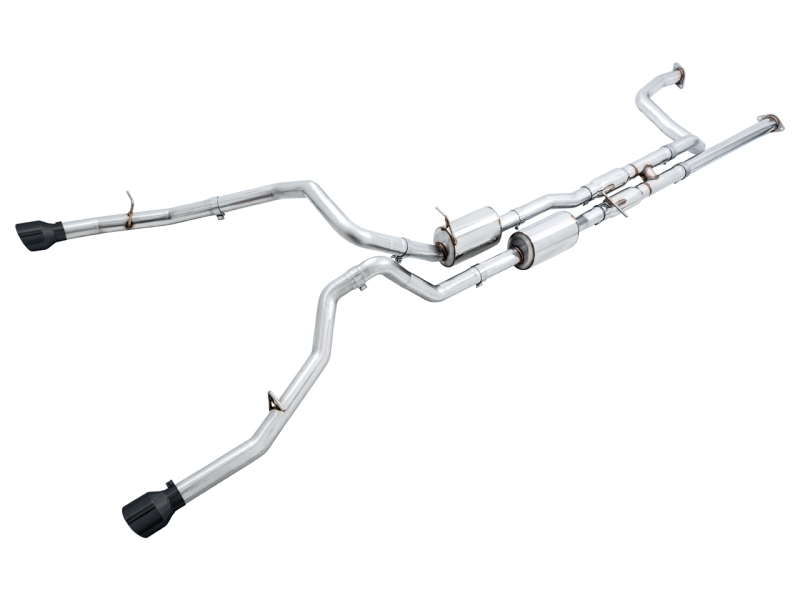 AWE Tuning 2021 RAM 1500 TRX 0FG Cat-Back Escape - Puntas de diamante negro