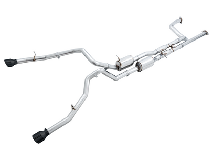 AWE Tuning 2021 RAM 1500 TRX 0FG Cat-Back Escape - Puntas de diamante negro