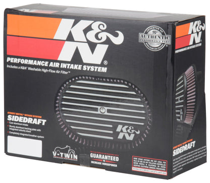 K&N Street Metal Intake System Side Draft Dyna/Softail Silver Intake System-Harley-Davidson