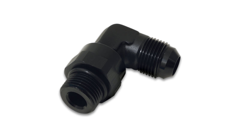 Vibrante -10AN macho alargamento para macho -8 ORB giratório adaptador de 90 graus - preto anodizado