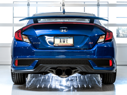 Escape AWE Tuning 2016+ Honda Civic Si Touring Edition com tubo dianteiro e pontas duplas pretas Diamond