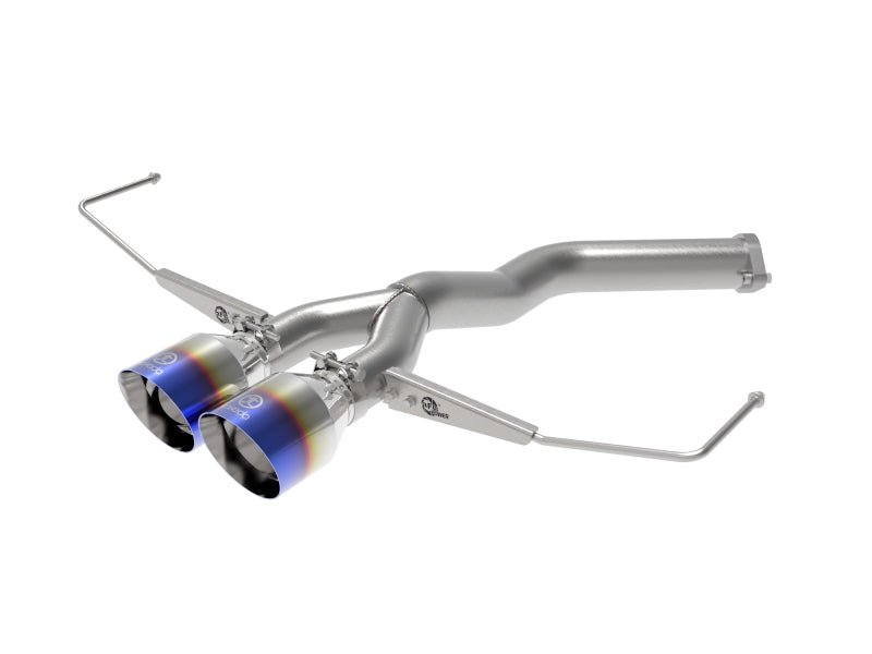 aFe Takeda 3in-2.5in 304 SS Axle-Back Escape c/Blue Flame Tip 19-20 Hyundai Veloster I4-1.6L(t)