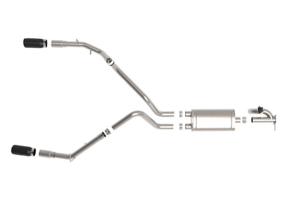 aFe Gemini XV 3in 304 SS Cat-Back escape 19-21 Ram 1500 V8 5.7L Hemi com pontas pretas