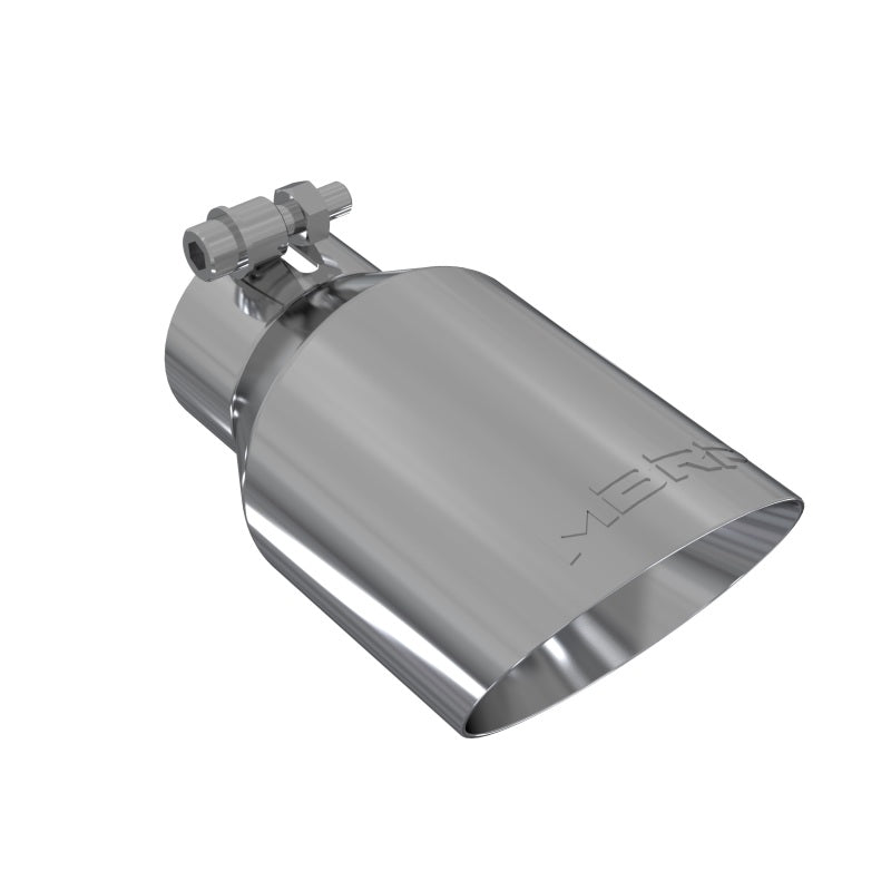 MBRP Punta universal 4 in OD Dual Wall Angled 2.5 in entrada 8 in longitud T304