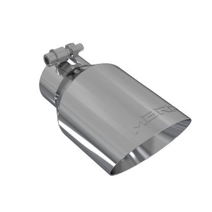 MBRP Punta universal 4 in OD Dual Wall Angled 2.5 in entrada 8 in longitud T304