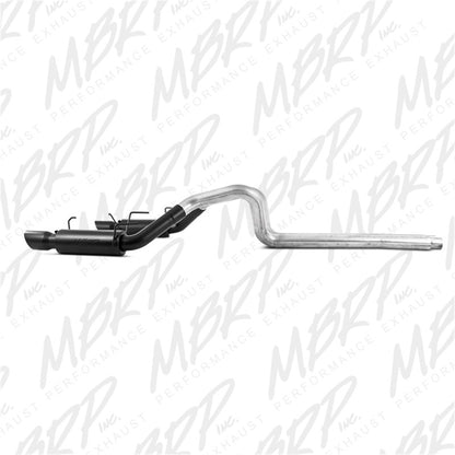 MBRP 11-14 Ford Mustang GT 5.0L 3in Cat Back Dual Split Rear Race Version 4in Tips - Negro