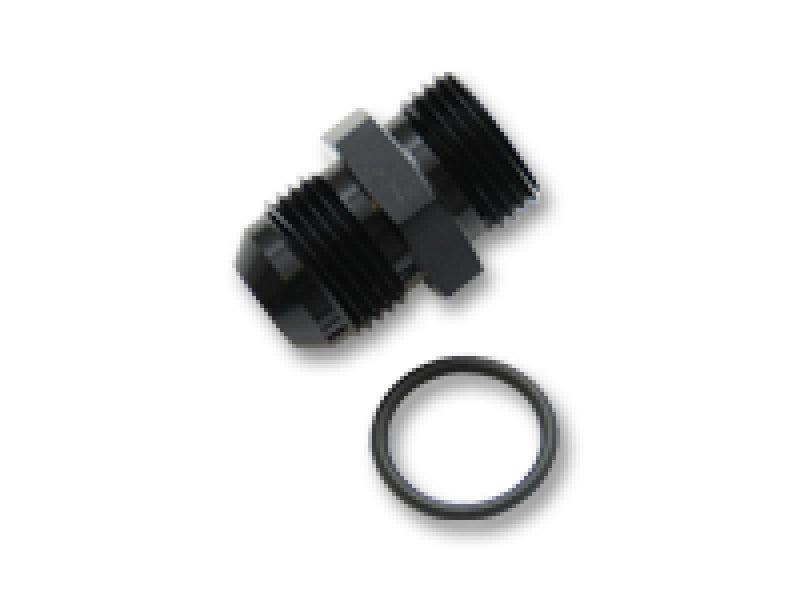 Vibrante -3AN Macho Flare para -3 ORB Adaptador Reto Macho com O-Ring - Preto Anodizado