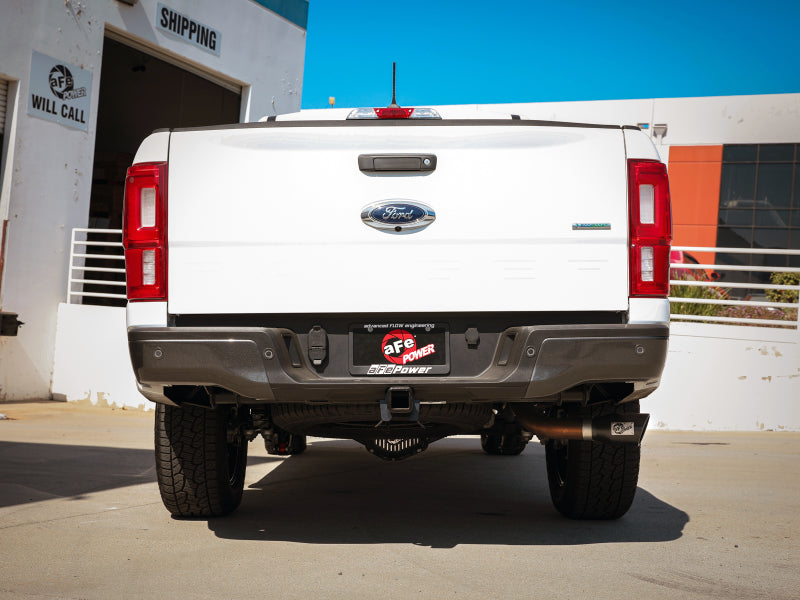 aFe Apollo GT Series 3in 409 SS Escape con eje trasero 2019 Ford Ranger 2.3L con puntas negras