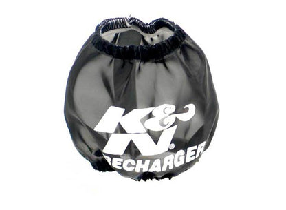K&N Universal PreCharger Round Tapered Air Filter Wrap Black 3in Base ID x 2in Top ID x 3in H