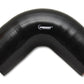 Conector de codo de silicona reforzada de 4 capas vibrante - 3.25in ID - 90 grados. Codo (NEGRO)