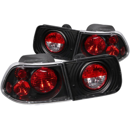 ANZO 1996-2000 Honda Civic Lanternas traseiras pretas