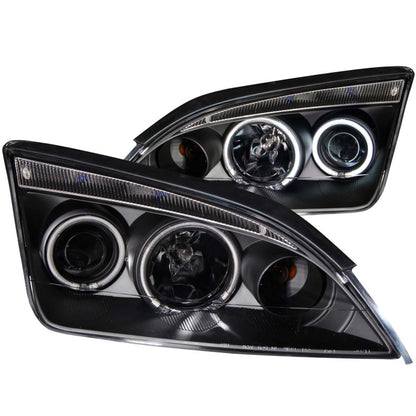 ANZO 2005-2007 Ford Focus Projetor Faróis com Halo Preto