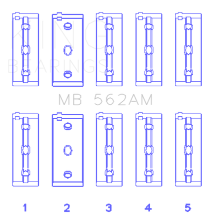 King Engine Bearings Fiat / Lancia / Seat 4cyl  (Size STD) Main Bearing Set