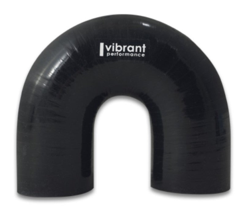 Vibrante conector de codo de silicona reforzada de 4 capas - 1.75in ID x 5.50in Leg 180 Deg Codo (NEGRO)