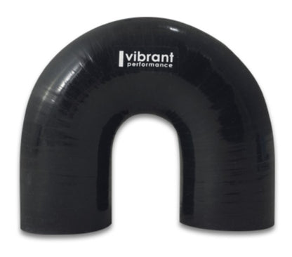 Vibrante conector de codo de silicona reforzada de 4 capas - 1.75in ID x 5.50in Leg 180 Deg Codo (NEGRO)