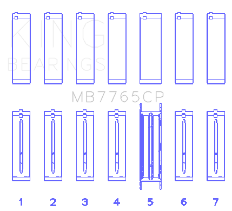 King Engine Bearings GMC 4.2 Vortec L6 (Size 1.0) Main Bearing Set