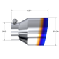 MBRP T304 Stainless Steel Burnt End Angle Cut Exhaust Tip - 3in. ID / 5in. OD / 6.5in. Length