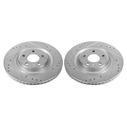 Power Stop 17-19 Audi A4 Rear Evolution Drilled & Slotted Rotors - Pair