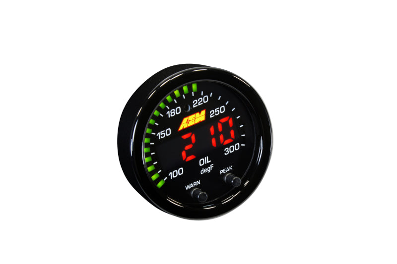 AEM X-Series Temperature 100-300F Gauge Kit (ONLY Black Bezel and Water Temp. Faceplate)