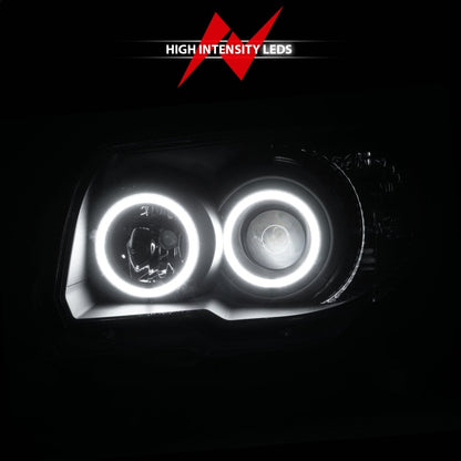 ANZO 2006-2009 Toyota 4Runner Projetor Faróis com Halo Preto
