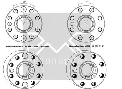 PMC Motorsport - Adapter Kit Mercedes-Benz M113 - BMW M50 S50 M52 S52 M54 - 184mm / 7.25" (A-M113K-M50-184P)
