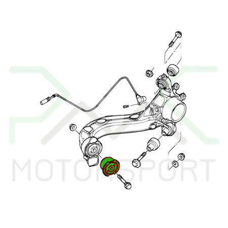 PMC Motorsport - Aluminium trailing arm bushing No.4 BMW E36 E46 Uniball (TE36-N4)