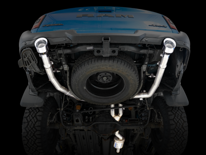 AWE Tuning 19-21 RAM 1500 5,7L (com recortes) 0FG Saída dupla traseira Cat-Back Exaustão - Pontas cromadas prateadas