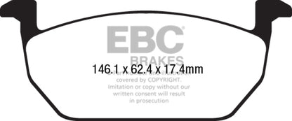 EBC 2018 Audi TT RS Quattro Yellowstuff Rear Brake Pads