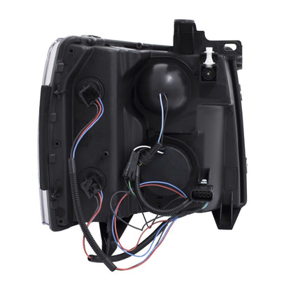 ANZO 2007-2013 Chevrolet Silverado 1500/2500 Faróis projetores c/ U-Bar Switchback preto c/ âmbar