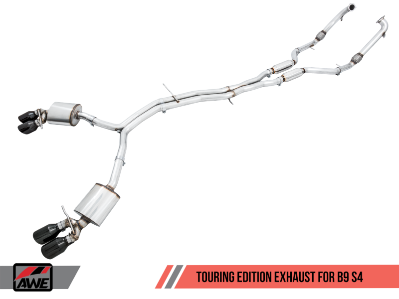 AWE Tuning Audi B9 S4 SwitchPath Exhaust - Não ressoado (pontas pretas de 102 mm)