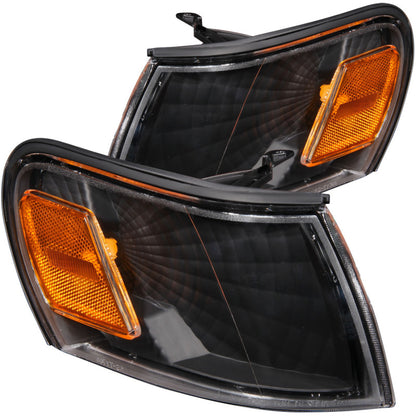 ANZO Luces de esquina 1993-1997 Toyota Corolla Euro Luces de esquina negras con reflector ámbar