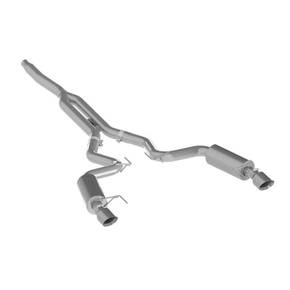 MBRP 15-18 Ford Mustang EcoBoost 2.3L T409 3in Cat Back Salida trasera doble dividida (versión de calle)