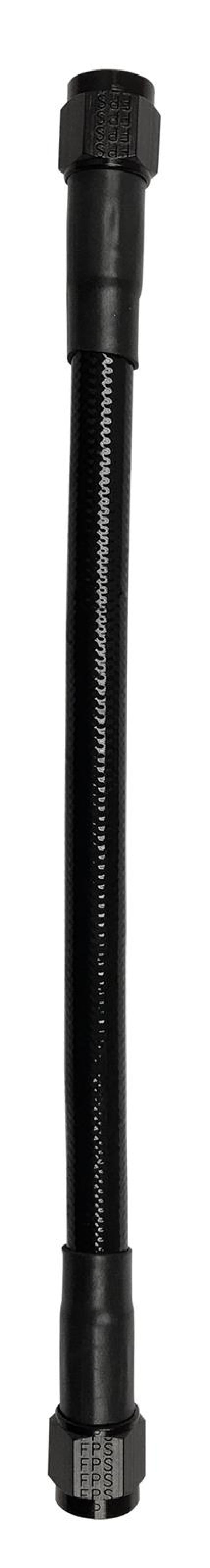Fragola -6AN Ext Black PTFE Hose Assembly Straight x Straight 12in