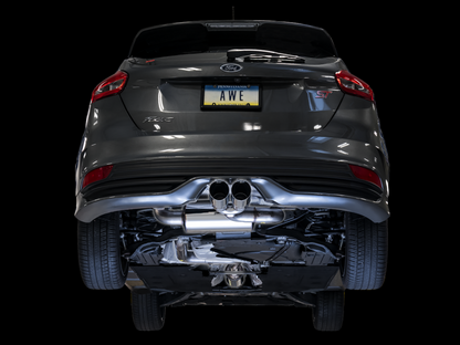 AWE Tuning Ford Focus ST Touring Edition Cat-back Escape - Resonated - Chrome Silver Tips