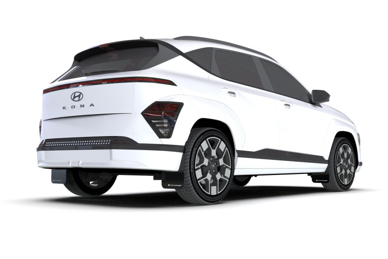 Rally Armor 24-25 Hyundai Kona/Kona EV Black UR Mud Flap w/White Logo