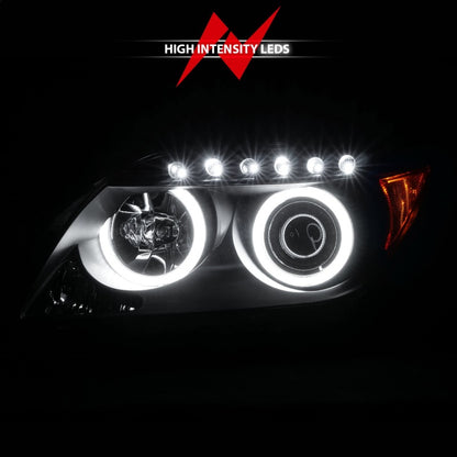 ANZO 2005-2010 Scion Tc Projetor Faróis com Halo Preto (CCFL)