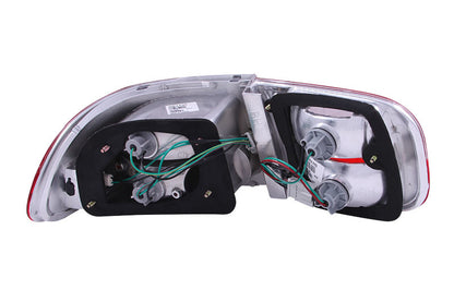 ANZO 1992-1995 Honda Civic Lanternas traseiras vermelho/transparente