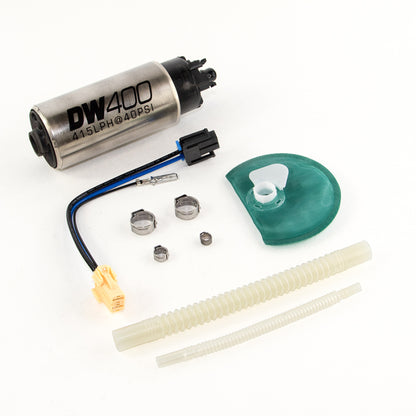 DeatschWerks 415LPH DW400 Bomba de combustible con kit de instalación 9-1047 15-17 Ford Mustang V6/GT con Venturi de 1/8 pulgadas
