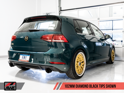 AWE Tuning Volkswagen GTI MK7.5 2.0T Track Edition Escape c/ Diamond Black Tips 102mm
