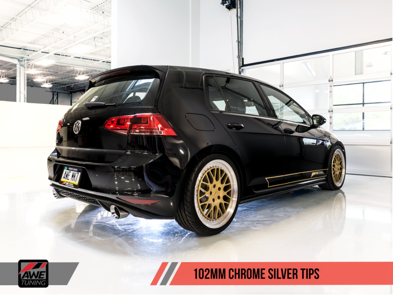 Escape AWE Tuning VW MK7 GTI Track Edition - Pontas cromadas prateadas