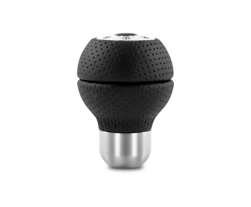 Momo Race Shift Knob - Black Air leather, Aluminum Insert
