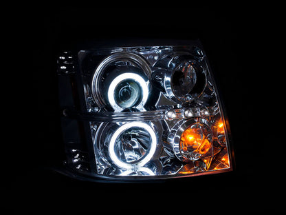 ANZO 2003-2006 Cadillac Escalade Projetor Faróis com Halo Chrome (CCFL) (compatível com HID)