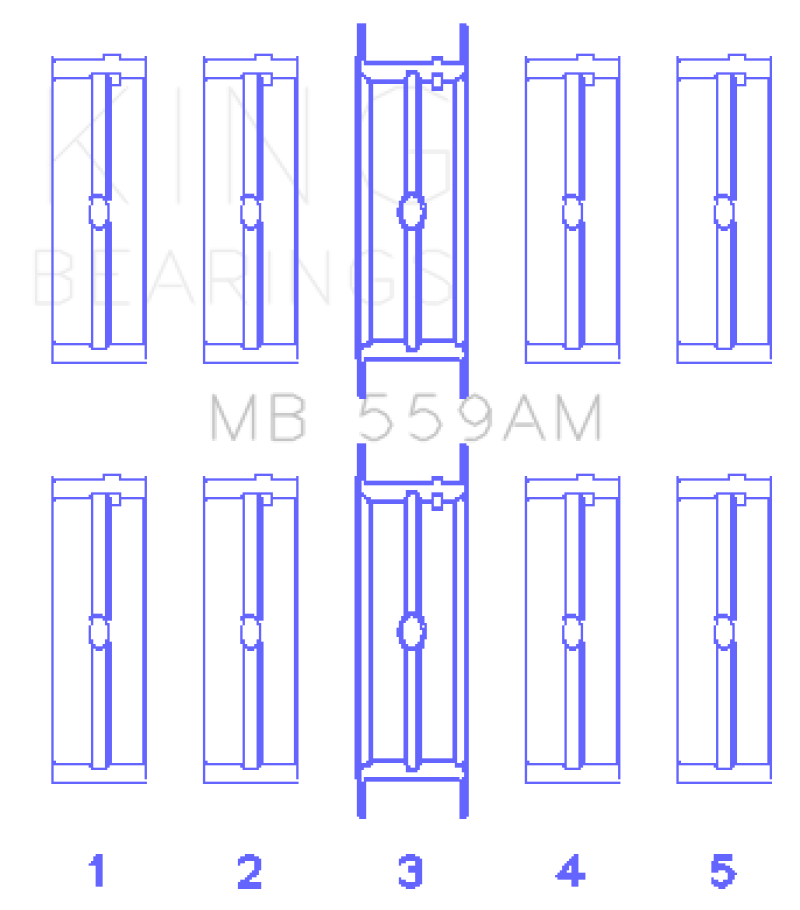 King Engine Bearings Ford 330/352/360/390/410/428 Engine (Size 050) Main Bearing Set