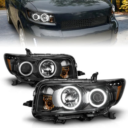 ANZO 2008-2010 Scion Xb Proyector Faros delanteros con Halo Negro