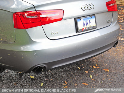 Escape AWE Tuning Audi C7 A6 3.0T Touring Edition - saída dupla Diamond Black Tips