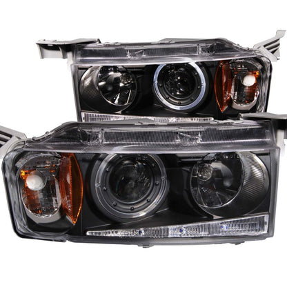 Faróis projetores ANZO 2004-2007 Scion Xb com Halo Black G2